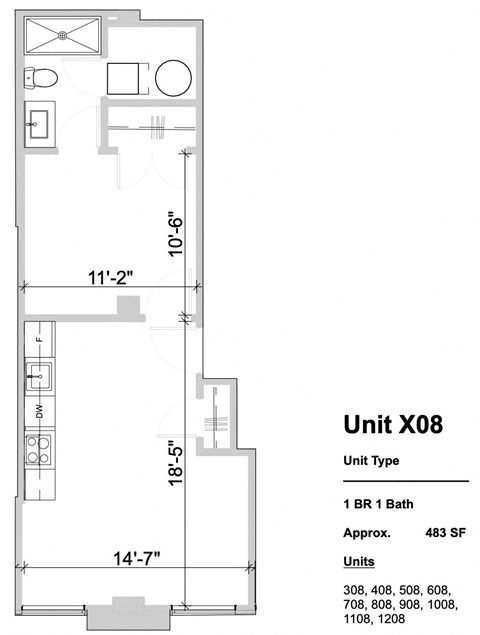 X08 - 1 Bed 1 Bath